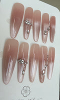 Handmade Cat Eye Press-On Nails (Long)