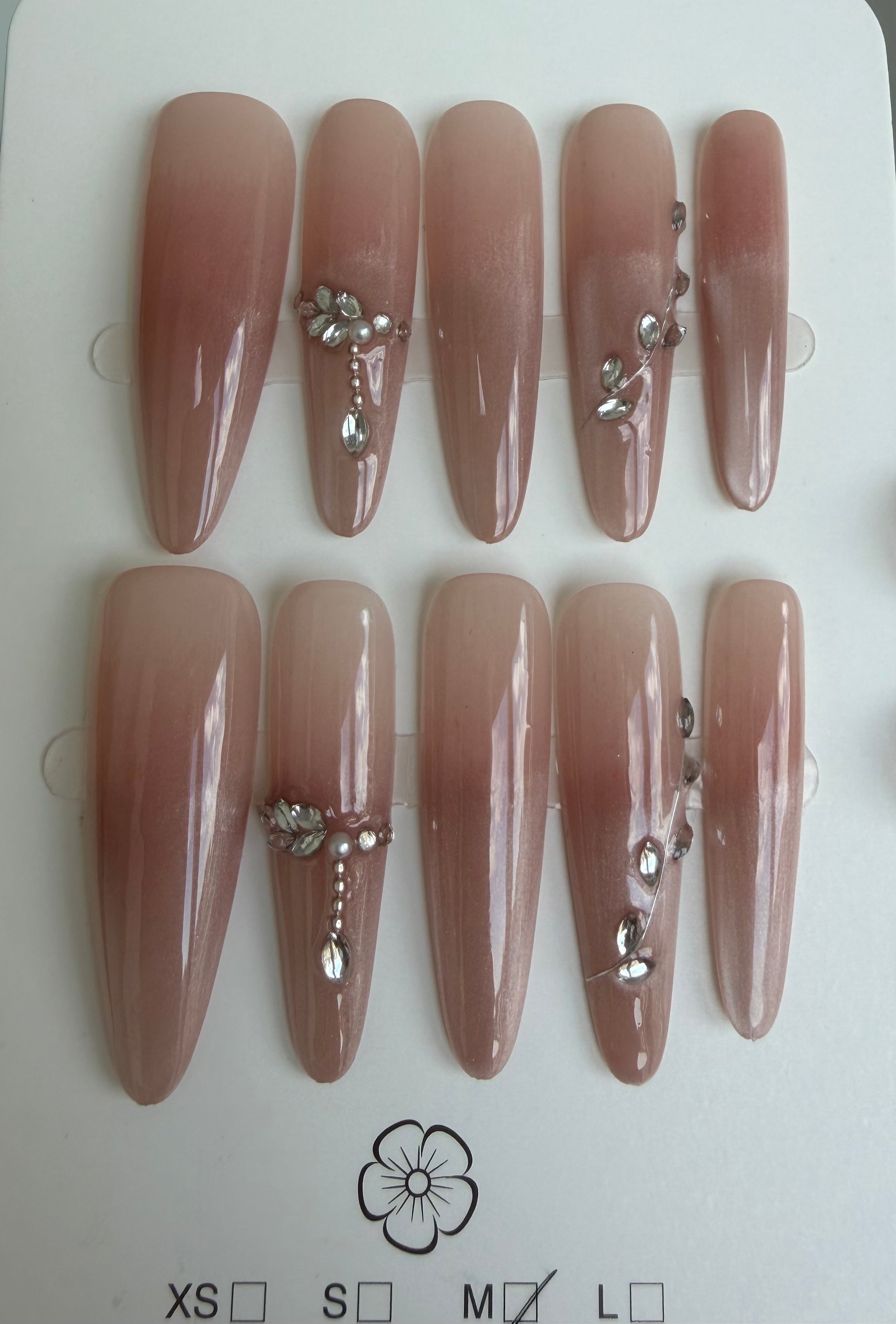 Handmade Cat Eye Press-On Nails (Long)