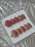 Dusty Rose – Handmade Floral Press-On Nails