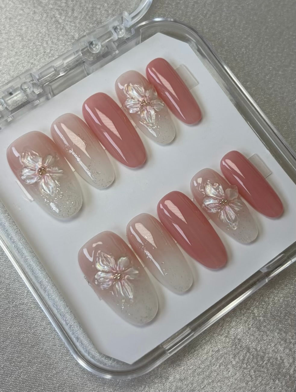 Rose Petal – Handmade Floral Press-On Nails